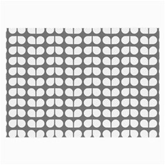 Gray And White Leaf Pattern Glasses Cloth (large, Two Sided) by GardenOfOphir