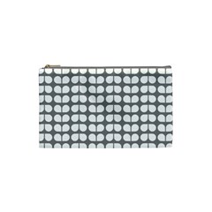 Gray And White Leaf Pattern Cosmetic Bag (small) by GardenOfOphir