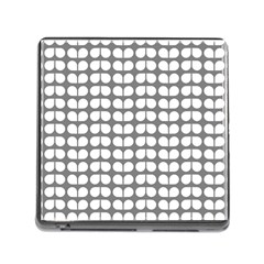 Gray And White Leaf Pattern Memory Card Reader With Storage (square)