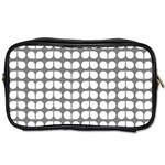 Gray And White Leaf Pattern Travel Toiletry Bag (One Side) Front