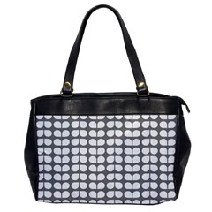 Gray And White Leaf Pattern Oversize Office Handbag (one Side) by GardenOfOphir