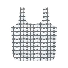 Gray And White Leaf Pattern Reusable Bag (m)