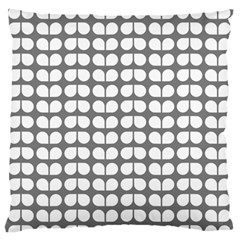 Gray And White Leaf Pattern Standard Flano Cushion Case (two Sides)