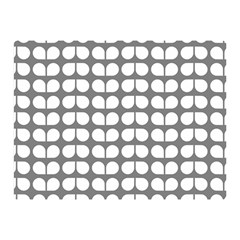 Gray And White Leaf Pattern Double Sided Flano Blanket (mini)