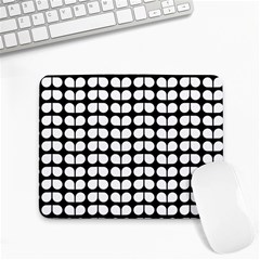 Black And White Leaf Pattern Small Mouse Pad (rectangle)