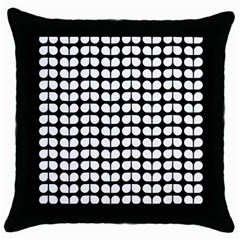 Black And White Leaf Pattern Black Throw Pillow Case