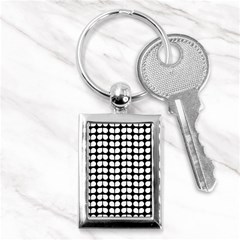 Black And White Leaf Pattern Key Chain (rectangle)