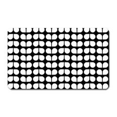 Black And White Leaf Pattern Magnet (rectangular)