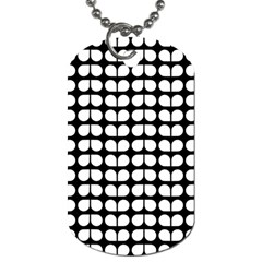 Black And White Leaf Pattern Dog Tag (one Sided)