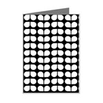 Black And White Leaf Pattern Mini Greeting Card Left