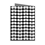 Black And White Leaf Pattern Mini Greeting Card Right