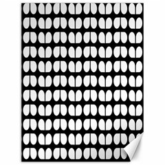 Black And White Leaf Pattern Canvas 12  X 16  (unframed) by GardenOfOphir