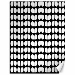 Black And White Leaf Pattern Canvas 18  X 24  (unframed) by GardenOfOphir