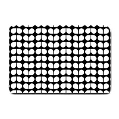 Black And White Leaf Pattern Small Door Mat