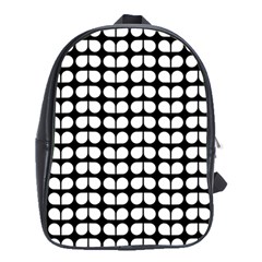 Black And White Leaf Pattern School Bag (large) by GardenOfOphir