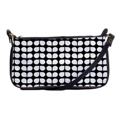 Black And White Leaf Pattern Evening Bag