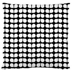 Black And White Leaf Pattern Large Cushion Case (single Sided) 