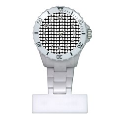 Black And White Leaf Pattern Nurses Watch