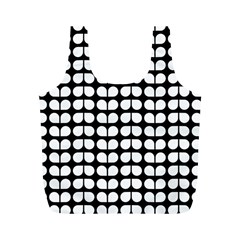 Black And White Leaf Pattern Reusable Bag (m)