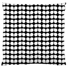 Black And White Leaf Pattern Standard Flano Cushion Case (one Side)