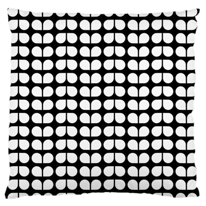 Black And White Leaf Pattern Standard Flano Cushion Case (One Side)