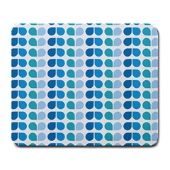 Blue Green Leaf Pattern Large Mouse Pad (rectangle)