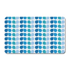 Blue Green Leaf Pattern Magnet (rectangular)