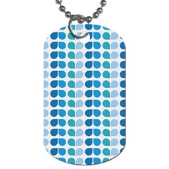 Blue Green Leaf Pattern Dog Tag (one Sided)