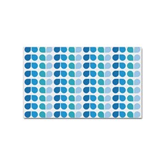 Blue Green Leaf Pattern Sticker 100 Pack (rectangle) by GardenOfOphir