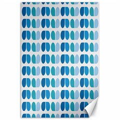 Blue Green Leaf Pattern Canvas 20  X 30  (unframed)