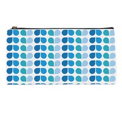 Blue Green Leaf Pattern Pencil Case by GardenOfOphir