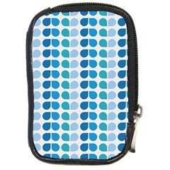 Blue Green Leaf Pattern Compact Camera Leather Case