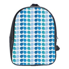 Blue Green Leaf Pattern School Bag (large)