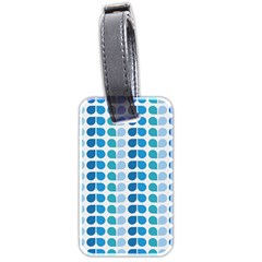 Blue Green Leaf Pattern Luggage Tag (two Sides)