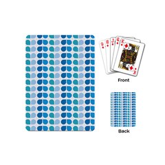 Blue Green Leaf Pattern Playing Cards (mini)