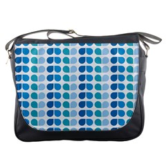 Blue Green Leaf Pattern Messenger Bag by GardenOfOphir