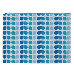 Blue Green Leaf Pattern Cosmetic Bag (xxl) by GardenOfOphir