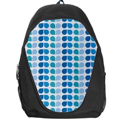 Blue Green Leaf Pattern Backpack Bag