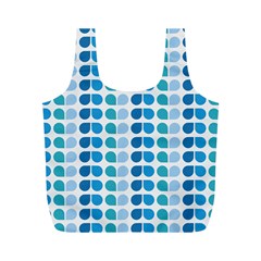 Blue Green Leaf Pattern Reusable Bag (m)