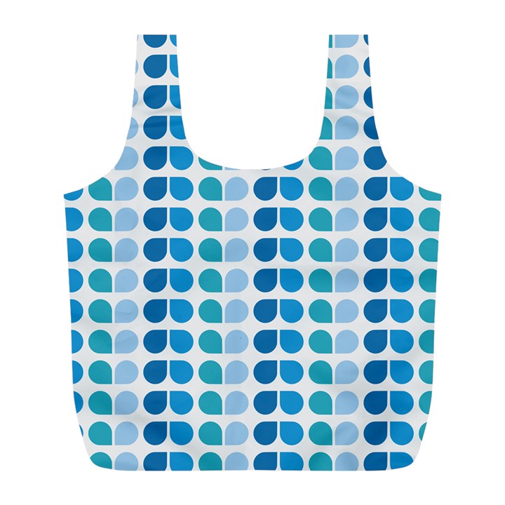 Blue Green Leaf Pattern Reusable Bag (L)