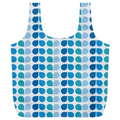 Blue Green Leaf Pattern Reusable Bag (xl)