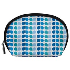 Blue Green Leaf Pattern Accessory Pouch (large)