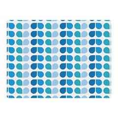 Blue Green Leaf Pattern Double Sided Flano Blanket (mini) by GardenOfOphir