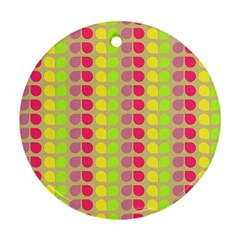 Colorful Leaf Pattern Round Ornament by GardenOfOphir