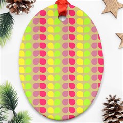 Colorful Leaf Pattern Oval Ornament by GardenOfOphir