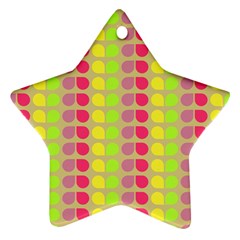 Colorful Leaf Pattern Star Ornament