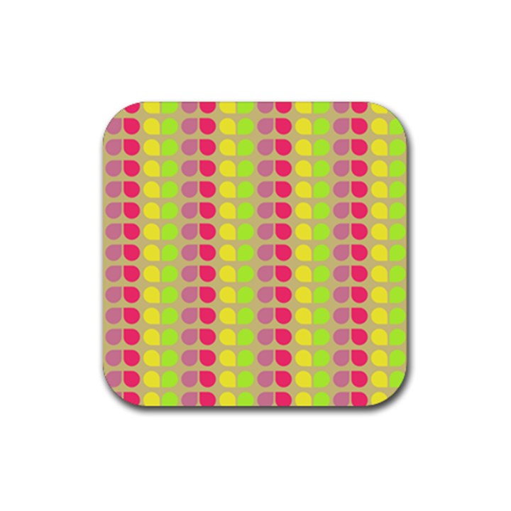 Colorful Leaf Pattern Drink Coaster (Square)