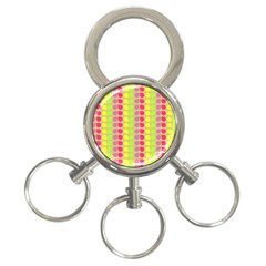 Colorful Leaf Pattern 3-ring Key Chain