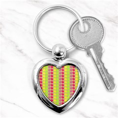 Colorful Leaf Pattern Key Chain (heart)