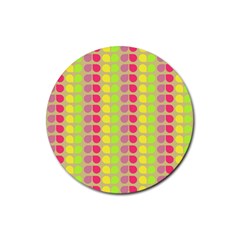 Colorful Leaf Pattern Drink Coasters 4 Pack (round)